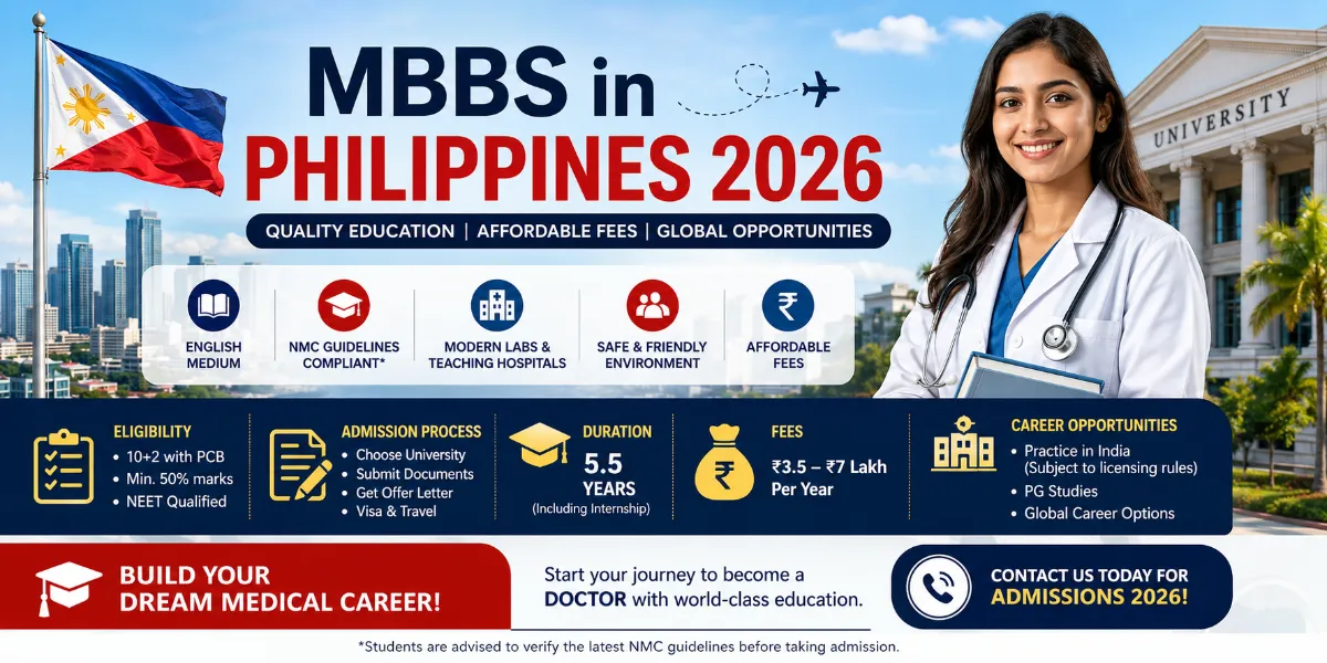 MBBS in Philippines 2026 – Fees, Eligibility, Admission Process & Career Opportunities