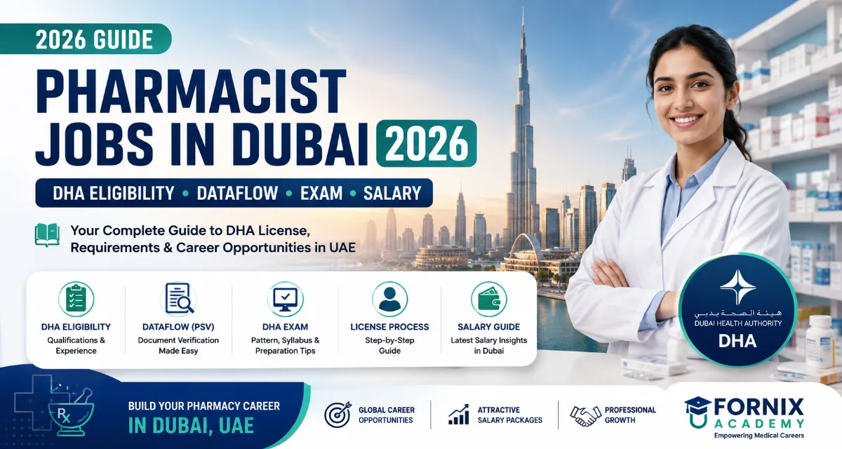 Pharmacist Jobs in Dubai 2026: Eligibility, DHA License, DataFlow, Exam & Salary Guide