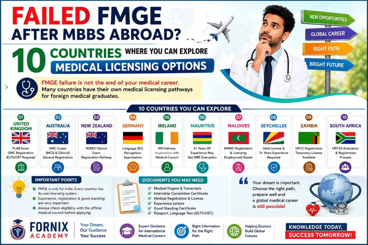 Failed FMGE After MBBS Abroad? 10 Countries Where You Can Explore Medical Licensing Options