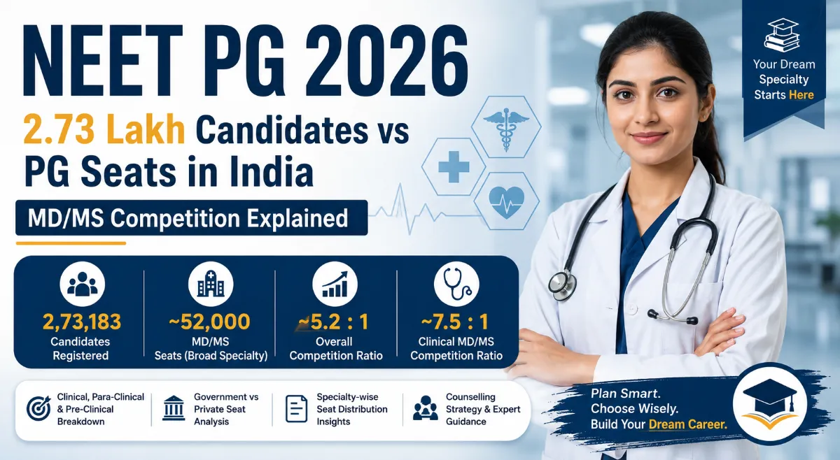 NEET PG 2026: 2.73 Lakh Candidates vs PG Seats in India — MD/MS Competition Explained